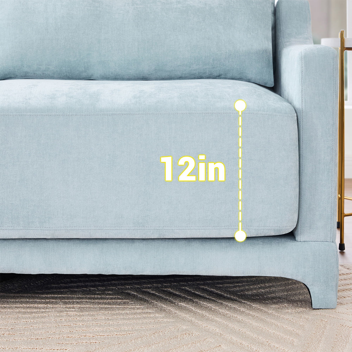 Elegant Sofa With Ergonomic Design And Lumbar Pillows