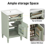 Bathroom Vanity With Sink, Adjustable Shelf, Tilt-Out Drawer