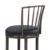 Vince - Commercial Grade Steel Frame Faux Leather Upholstered Swivel Counter Height Barstool