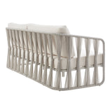 Breeze - Metal Outdoor Sofa With Cushions - Pearl / Cream