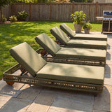 Outdoor Chaise Lounge & Wheels, 5 Position Adjustable Backrest