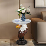 Eagle Head Accent Table, Animal Statue End Tables For Living Room - Brown / Antique White - Accent Tables available at Alpine Outlets in Denver