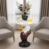 Eagle Head Accent Table, Animal Statue End Tables For Living Room - Brown / Antique White - Accent Tables available at Alpine Outlets in Denver