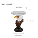 Eagle Head Accent Table, Animal Statue End Tables For Living Room - Brown / Antique White - Accent Tables available at Alpine Outlets in Denver