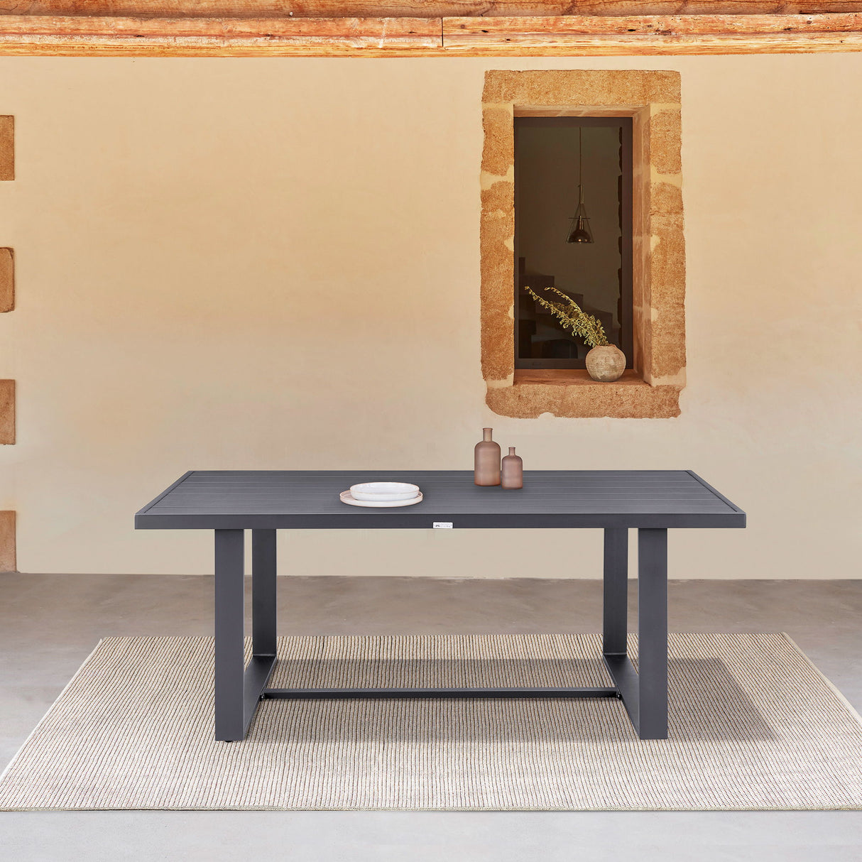 Menorca - Outdoor Patio Dining Table In Aluminum