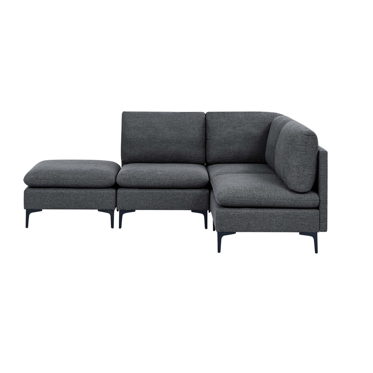 Upholstered Modular Sectional With Tall Legs, Medium Firm Seat