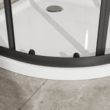 Corner Shower Door With Double Sliding - Matte Black