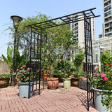 Garden Arch With Adjustable Width Climbing Plants Support - Black