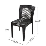 7 Piece Outdoor Dining Set With Table And 6 Chairs - Brown Multi