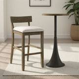Merie - Modern Transitional Wood Bar Height Kitchen Bar Stool