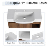 Wall Mounted Bathroom Vanity With Sink & Soft Close Door