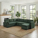 Convertible U-Shaped Sectional Sofa Bed With Reversible Chaise