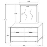 James - 6 Drawer Dresser With Mirror - White