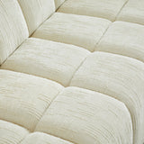 Quilted Cloud Sofa With Rounded Armrests And Piano Key Backrest Design