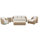 Pavilion - Powder Coated Metal Outdoor Conversation Set With Cushions