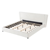 Upholstered Wingback Platform Bed Frame, No Box Spring Needed