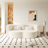Modern Floor Sofa With 2 Pillows, Twin Size For Living Room