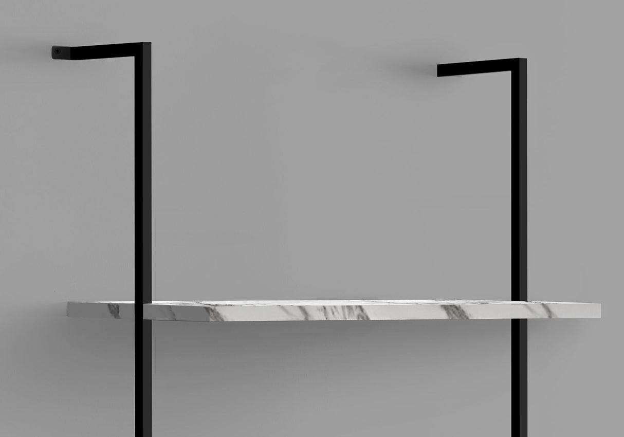 Bookshelf, Bookcase, Etagere, Ladder, 5 Tier, For Office, Marble Look Contemporary & Modern - Etageres - Alpine Outlets