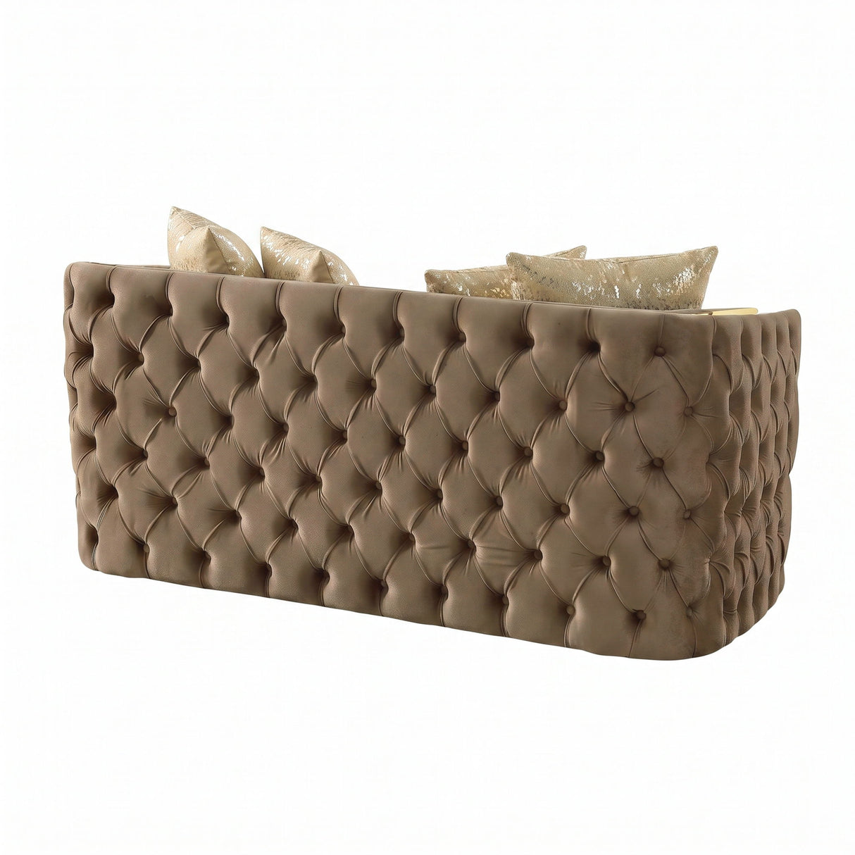 Naomi - Button Tufted Loveseat - Taupe