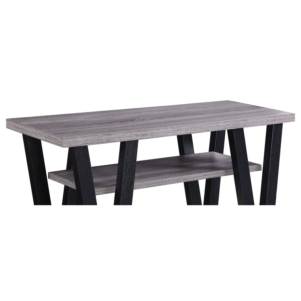 Rectangle Sofa Table With V Line Design - Gray