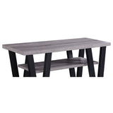 Rectangle Sofa Table With V Line Design - Gray