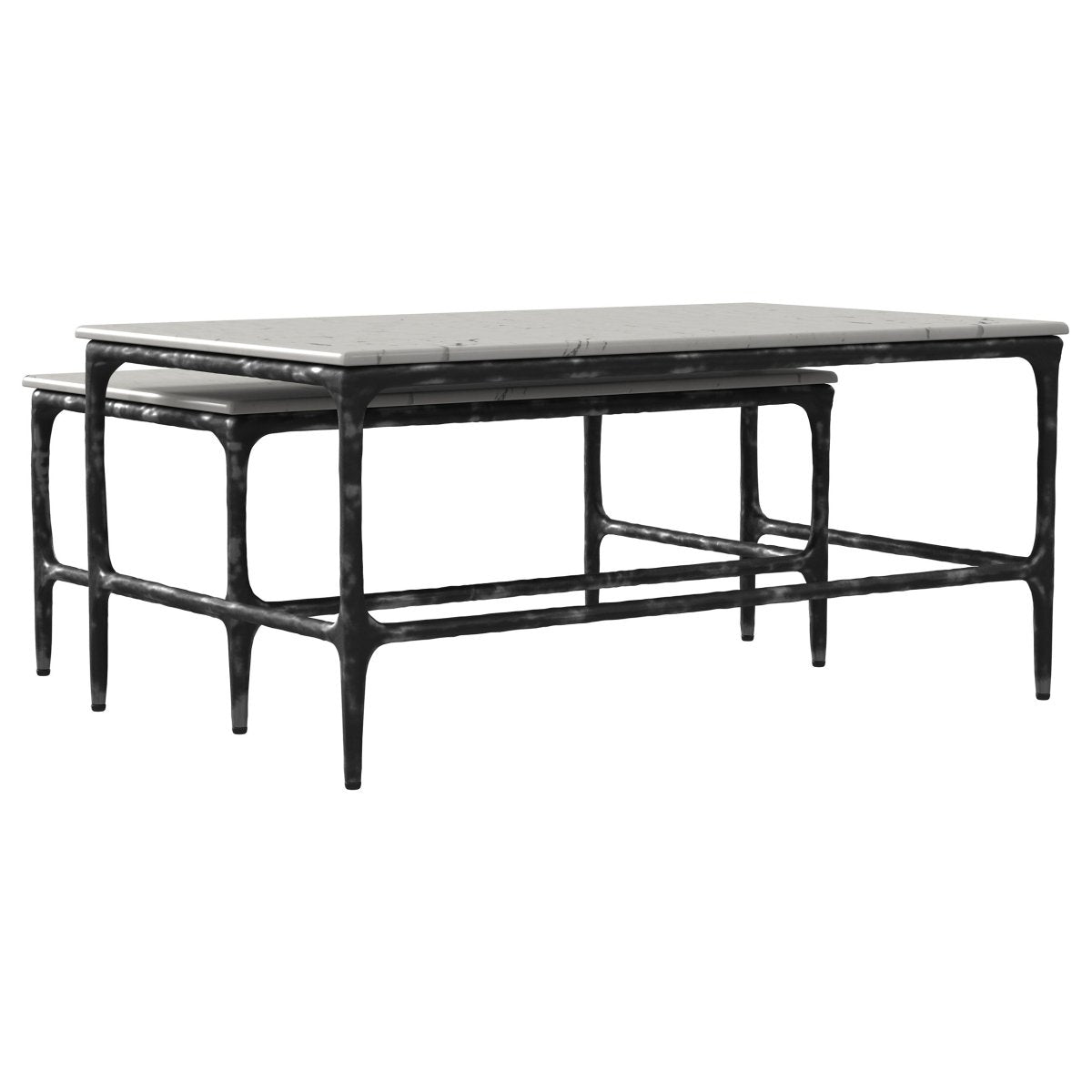 Ebby 2 - Piece Genuine Marble Top Nesting Coffee Tables - Coffee Tables available at Alpine Outlets in Denver