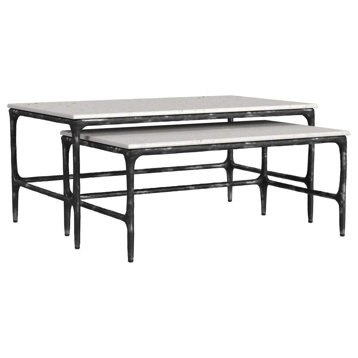 Ebby 2 - Piece Genuine Marble Top Nesting Coffee Tables - Coffee Tables available at Alpine Outlets in Denver