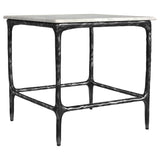 Ebby Square Genuine Marble Top End Table, Antique Black - End & Side Tables available at Alpine Outlets in Denver