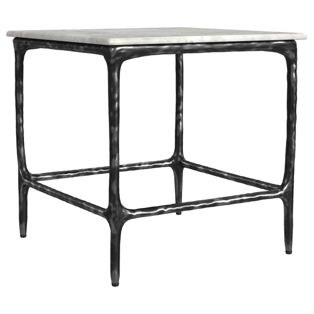 Ebby Square Genuine Marble Top End Table, Antique Black - End & Side Tables available at Alpine Outlets in Denver