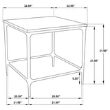 Ebby Square Genuine Marble Top End Table, Antique Black - End & Side Tables available at Alpine Outlets in Denver