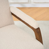 Curved Frame Rocking Accent Chair - Beige / Brown