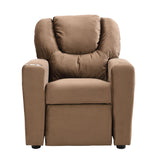 Kids Recliner Chair, Kids Upholstered Couch With Two Cup Holder, Footrest, Backrest, Toddlers Recliner With Headrest And Footrest - Black