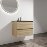 Wall Mounted Bathroom Vanity With Sink, 2 Soft Close Drawers