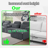 U-Shaped Sectional Sofa With Chaise Lounge And Cup Holders