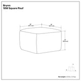 Brynn - Square Pouf - Patterned Black / Natural