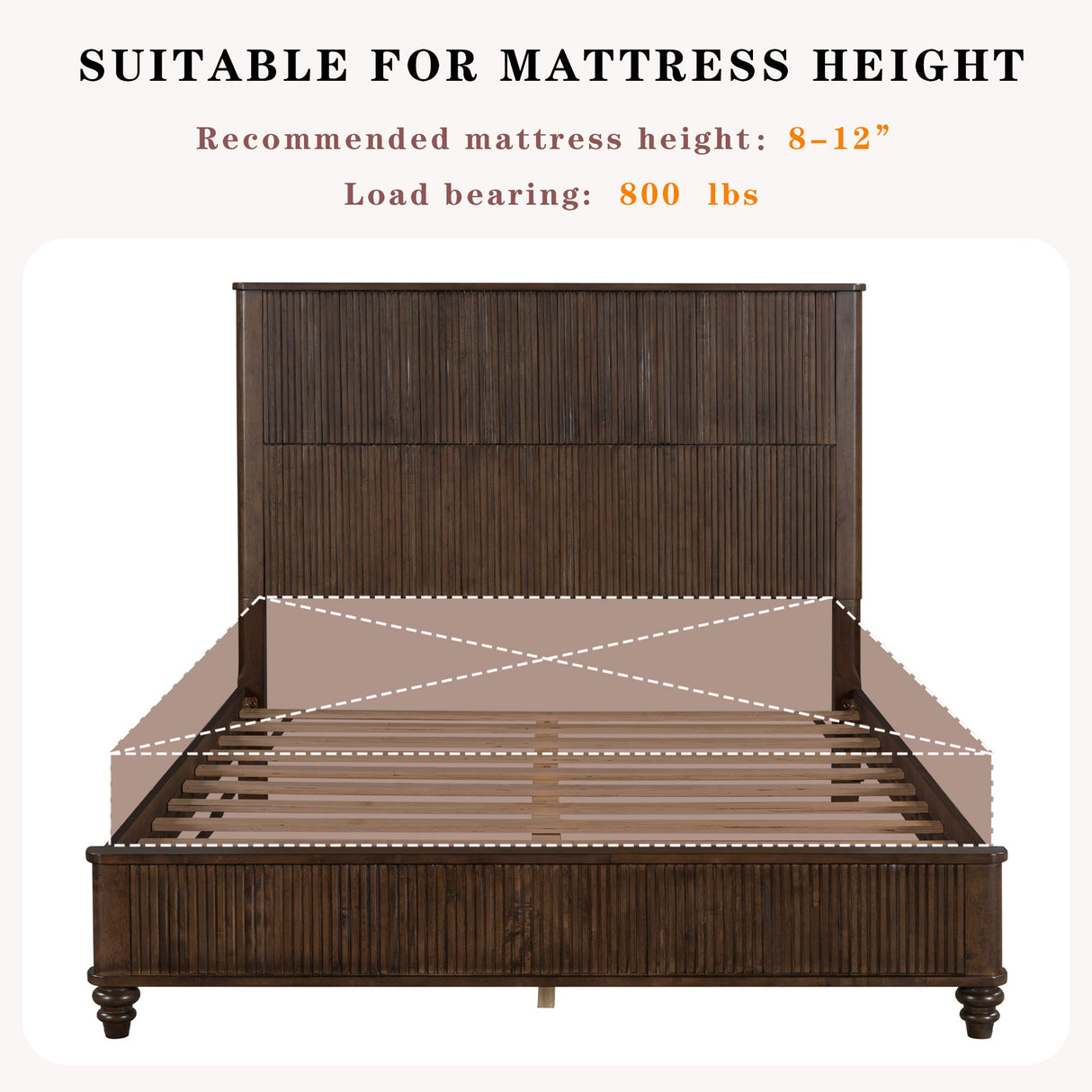 Platform Bed Frame With Tall Headboard