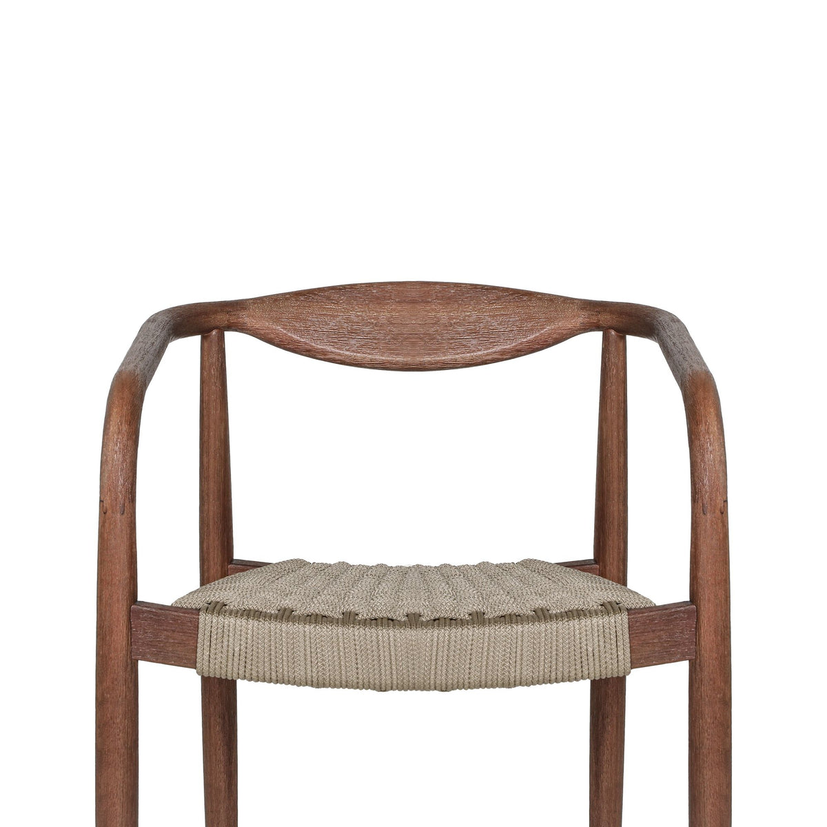 Cove - Outdoor Dining Chair With Tapered Legs (Set of 2) - Brown Eucalyptus / Rope Seat