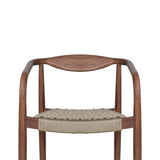 Cove - Outdoor Dining Chair With Tapered Legs (Set of 2) - Brown Eucalyptus / Rope Seat