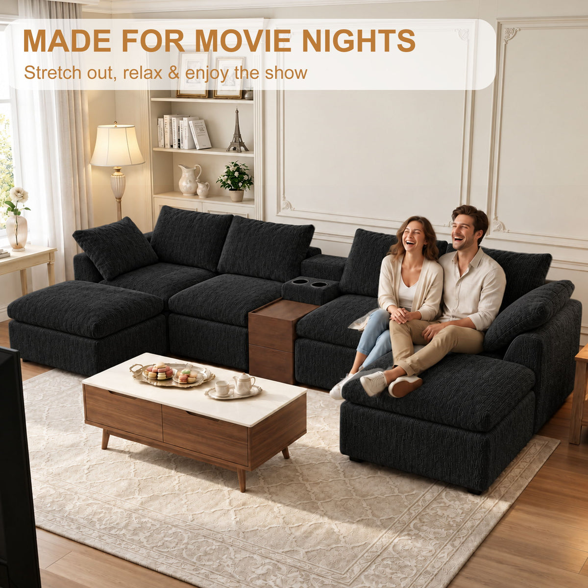 Modular Cloud Couch With Storage Console