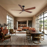 Ceiling Fan With Light And Remote Control, Noiseless, 6 Speeds Reversible, Quiet DC - Matte Black