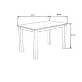 Sarang - Panda Dining Table With 4 Padded Dining Chairs - Black