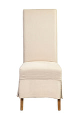 Linen Slip Covered Parsons Chair (Set of 2) - Pearl Silver