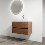 Wall Mounted Bathroom Vanity And Sink, 2 Soft Close Drawers