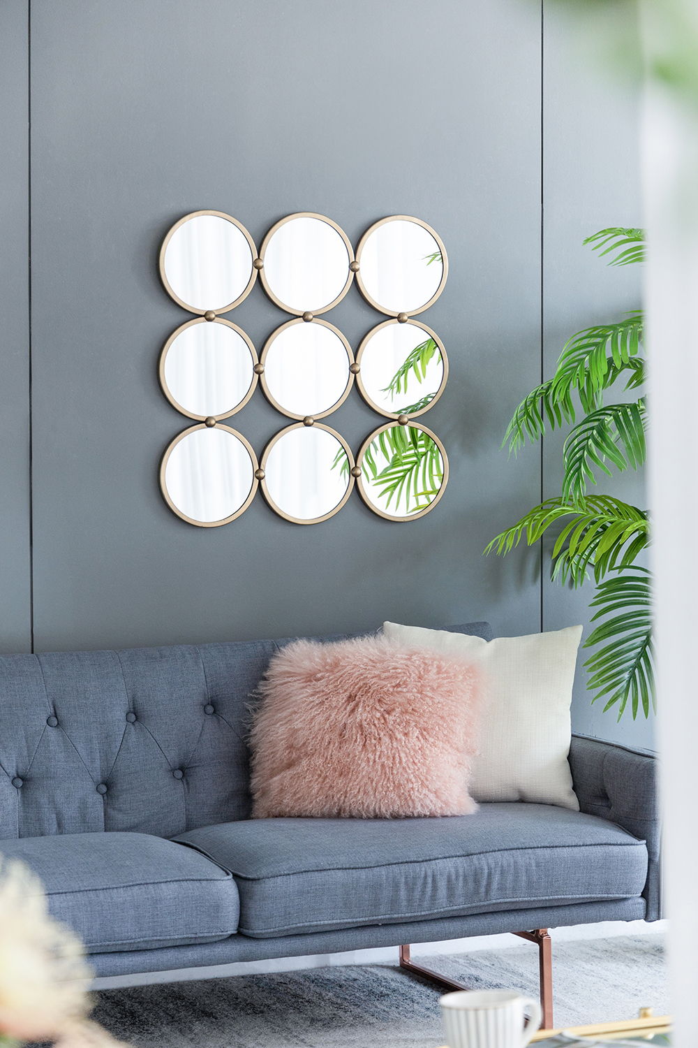 Contemporary Decorative Mirror With Mininalist Style For Bedroom, Liveroom & Entryway - Champagne - Wall Mirrors - Alpine Outlets