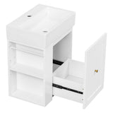 Modern Bathroom Vanity With Sink, Storage Cabinet, Drawer & Side Shelf