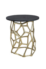 Ariel - Short End Table - Black / Gold