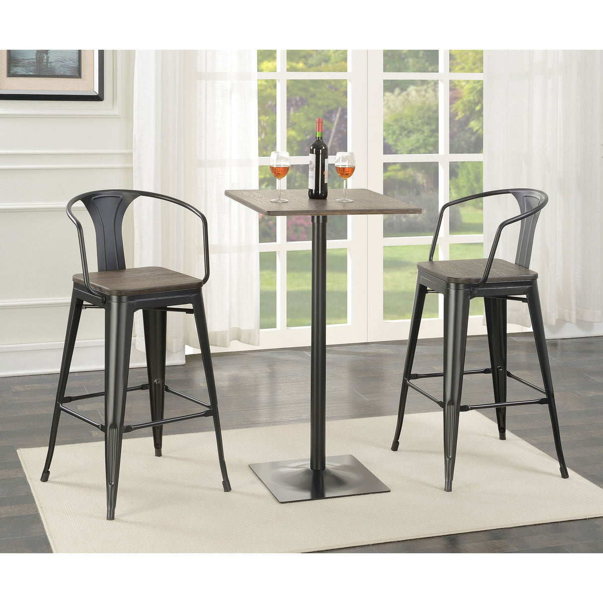 Staccato - Square Pub Height Bar Table - Dark Brown