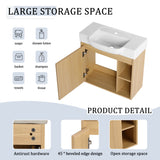 Wall Mounted Bathroom Vanity With Sink & Soft Close Door