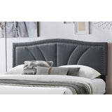 Bed With Nailhead Trim Accents, Upholstered Platform Frame
