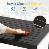 All-Weather Outdoor Coffee Table With Wood-Look Top